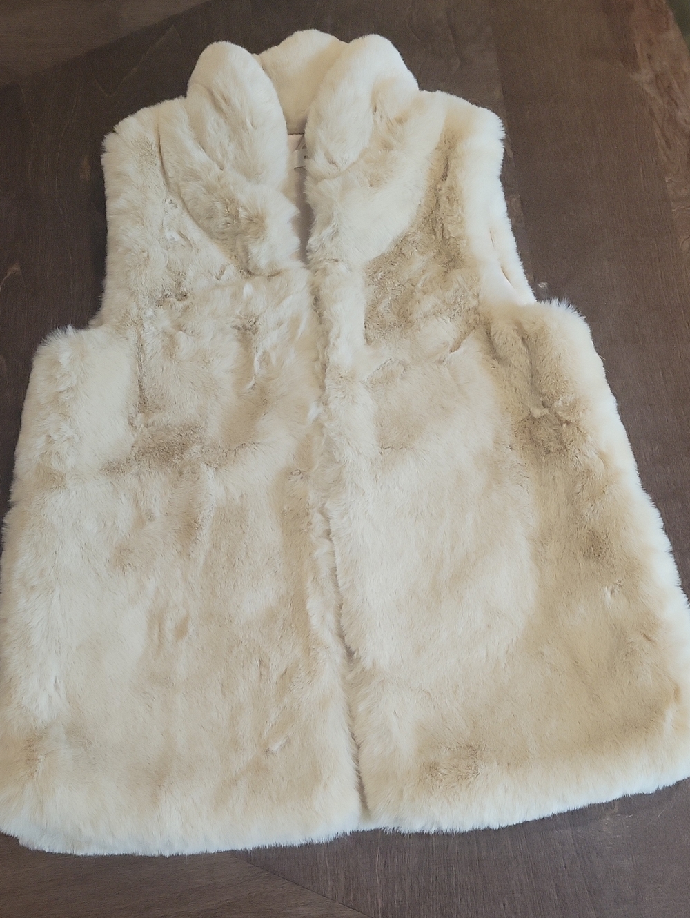 Mango Kids Faux Fur Vest - Cream Plush